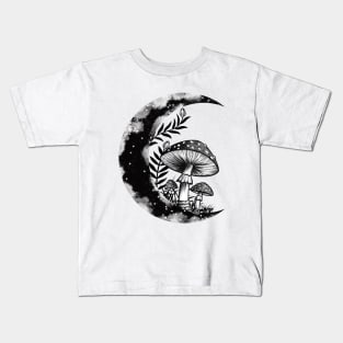 Floral Crescent Moon Kids T-Shirt